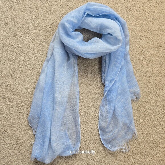 Theory Accessories - Theory Linen Modal Lightweight Breezy Blue Scarf